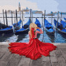 Картина за номерами. Rainbow Art "Дівчина біля причалу Венеції" GX24895-RA 