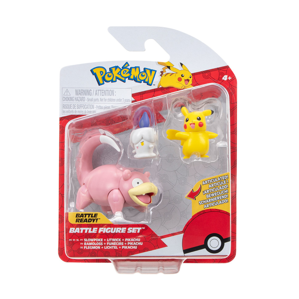 Набор игровых фигурок Пикачу, Литвик, Слоупок Pokemon W18 PKW3056, 3 фигурки