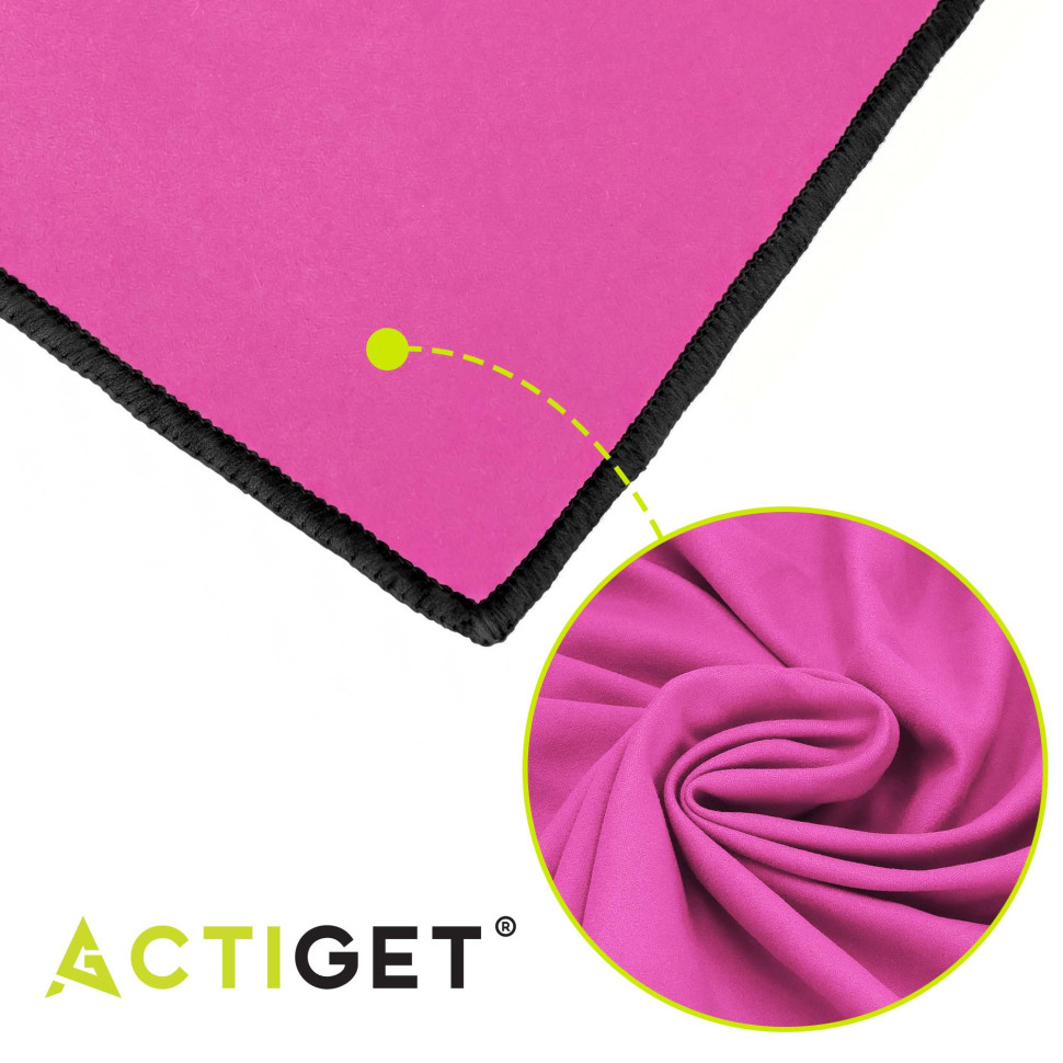 Рушник спортивний Actiget ACT0187 Pink, з мікрофібри 180x100 см