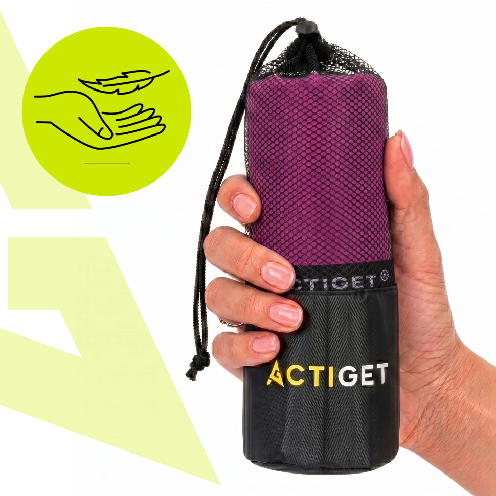 Рушник спортивний Actiget ACT0187 Pink, з мікрофібри 180x100 см