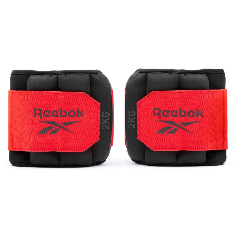 Утяжелители лодыжки Flexlock Ankle Weights Reebok RAWT-11273, 2 кг черный, красный, OFSM
