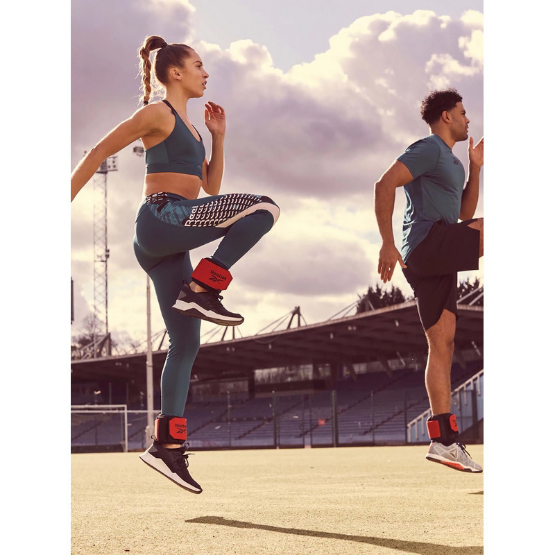 Утяжелители лодыжки Flexlock Ankle Weights Reebok RAWT-11273, 2 кг черный, красный, OFSM