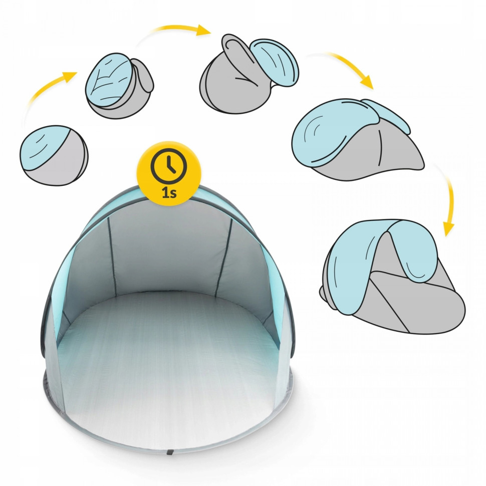 Саморазворачивающаяся пляжная палатка Pop-Up 4FIZJO P-5905973401432 Grey/Mint 195 x 120 см