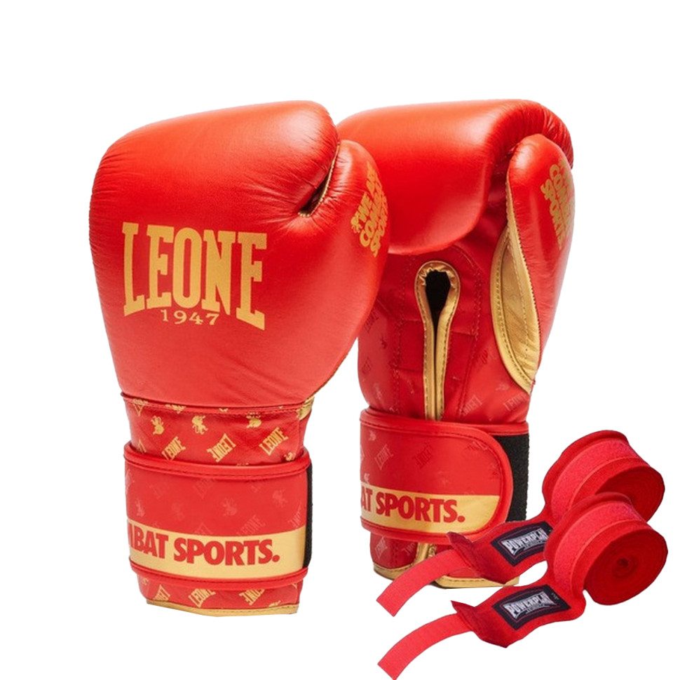 Боксерські рукавиці GN220 DNA Leone GN220_Red_16oz 16 унцій (бинти в комплекті)