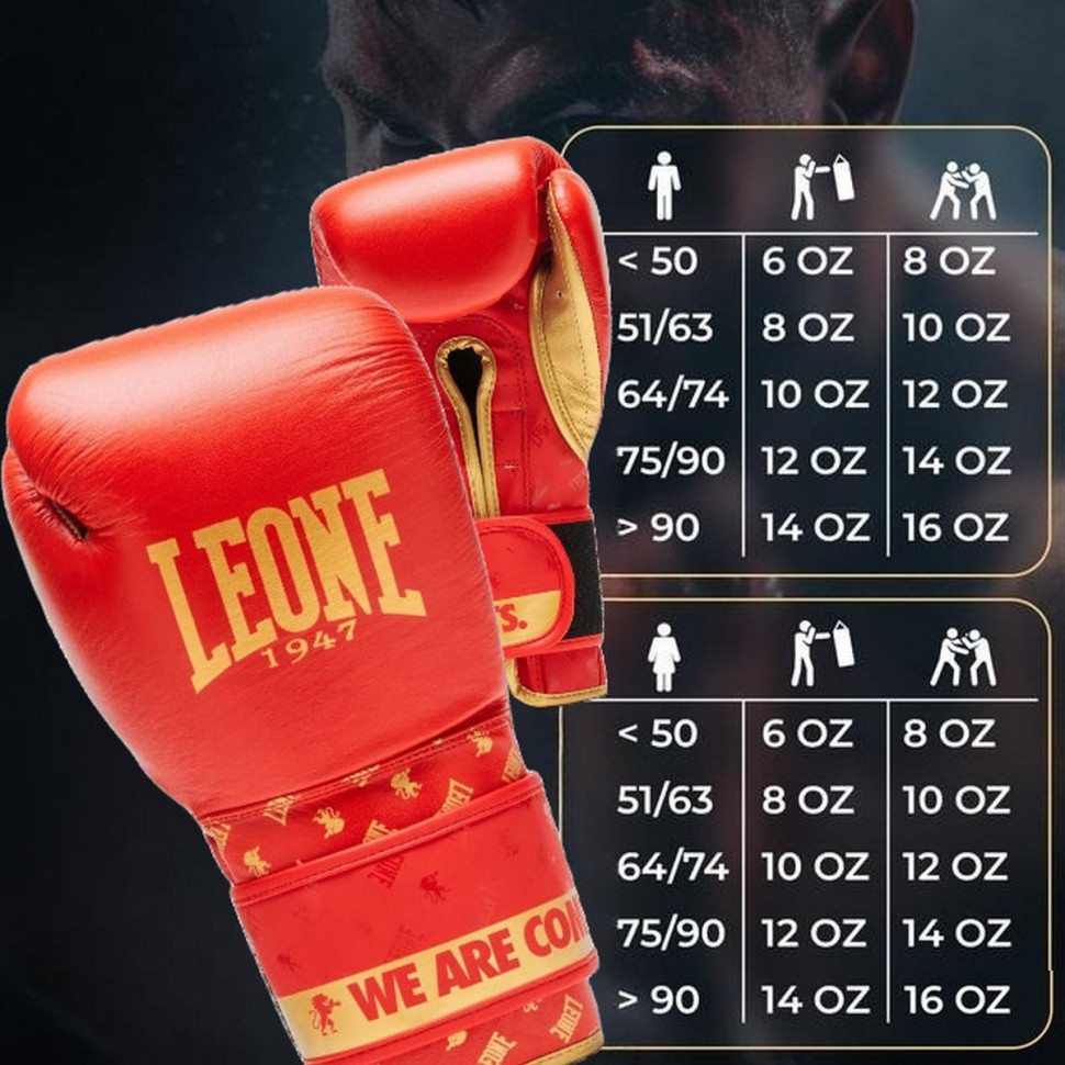 Боксерські рукавиці GN220 DNA Leone GN220_Red_16oz 16 унцій (бинти в комплекті)