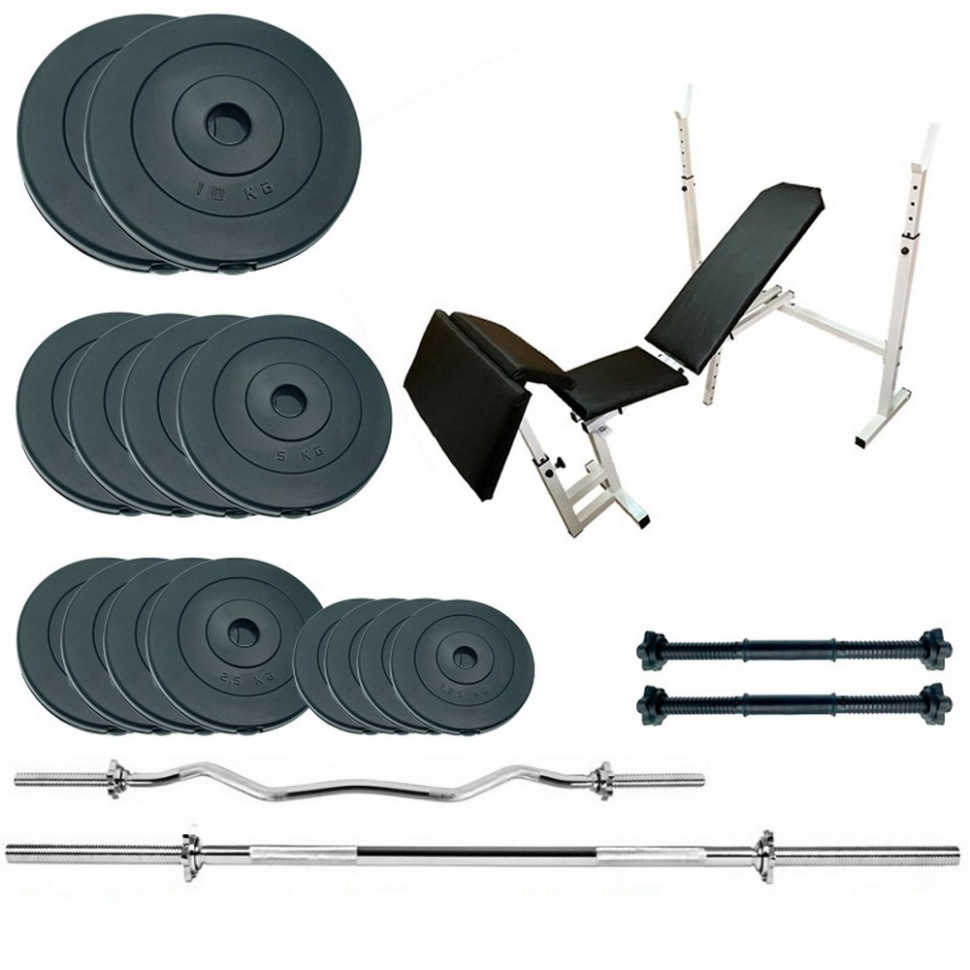 Лава для жиму з набором штанг та гантелей Gym Scott Set Pro Newt NE-SKM-PL-SCOT-70, 70 кг