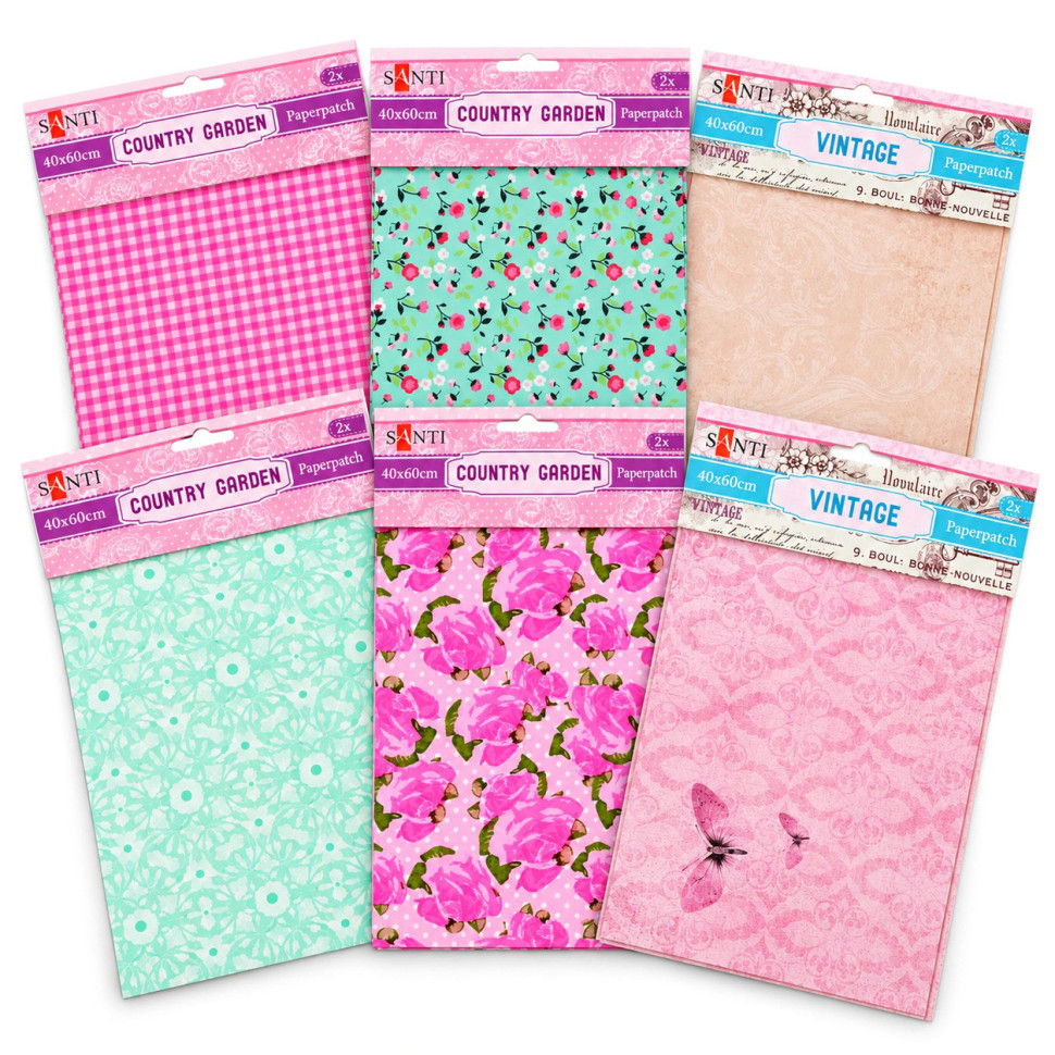 Бумага для декупажа Santi PAPERPATCH-40х60 дизайн в ассортименте, 40х60 см, 2 листа