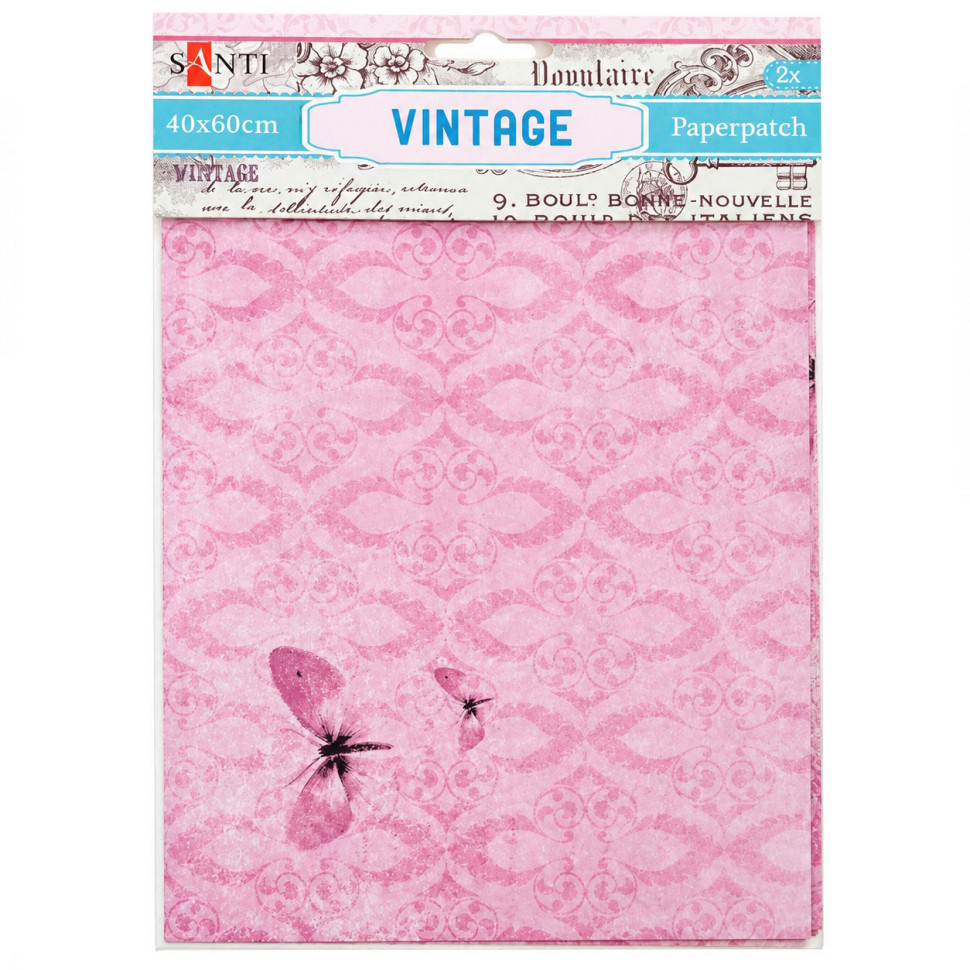 Бумага для декупажа Santi PAPERPATCH-40х60 дизайн в ассортименте, 40х60 см, 2 листа