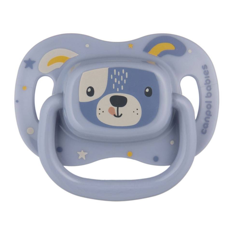 Пустушка силіконова симетрична Cute animals Canpol babies 34/926_blu 18+ місяців