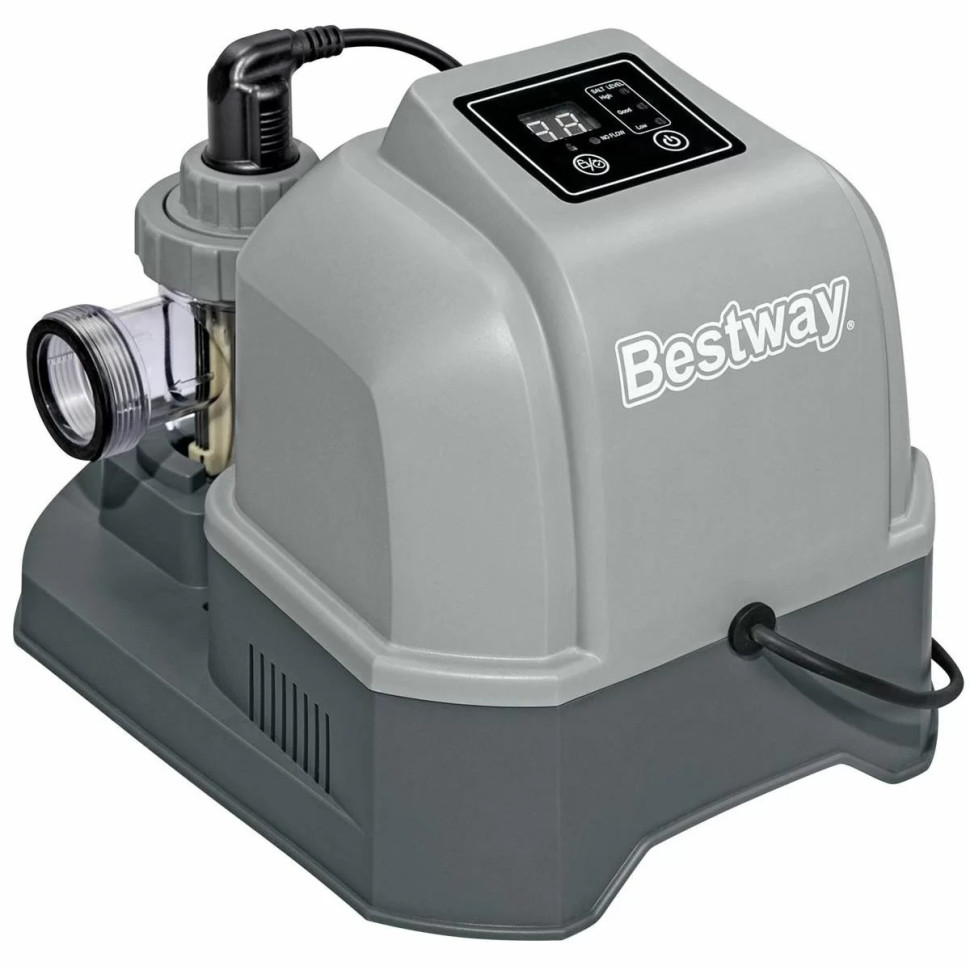 Фільтр-насос для басейнів Bestway 58775F, хлорінатор для солоної води