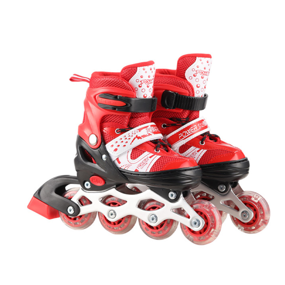Роликовые коньки Bambi RL2503(Red) колеса PVC, размер L (38-41), со светом