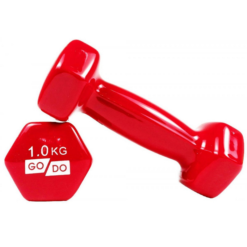 Гантелі для фітнесу з вініловим покриттям GoDo Gemini Sport GD-1.0R 2 шт по 2 кг