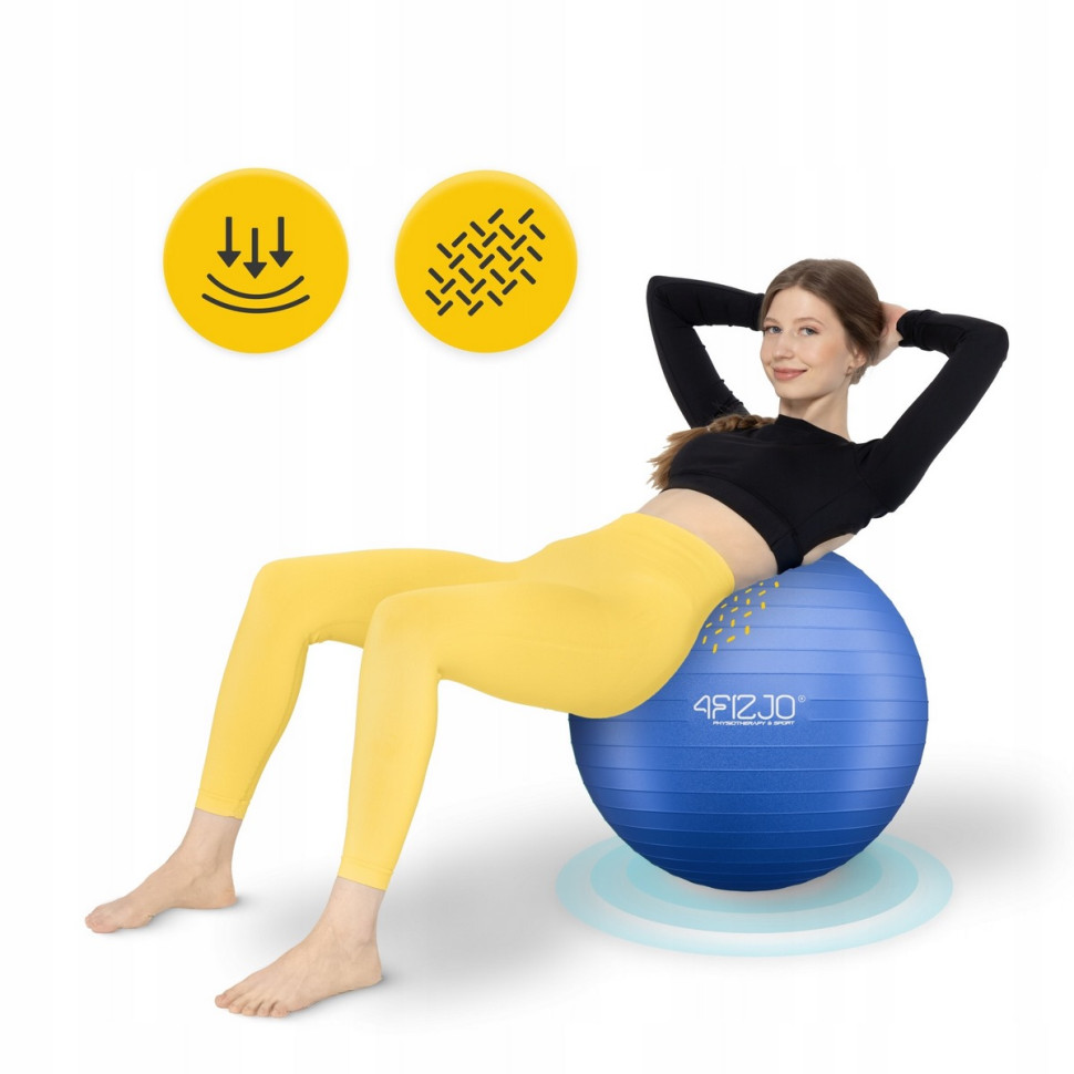 М'яч для фітнесу фітбол 4FIZJO P-5907739316363, 75 см, Blue