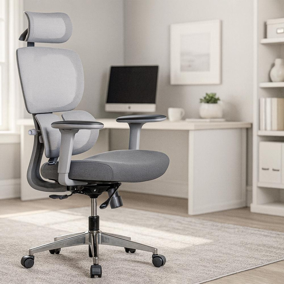 Офисное кресло D1 Duo Air Fabric Mealux HF-D1 Duo F/G, Grey 136 кг