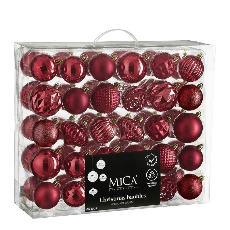 Набор елочных украшений Mica Decorations 8720983287848, 60 штук Ø 7/6 см