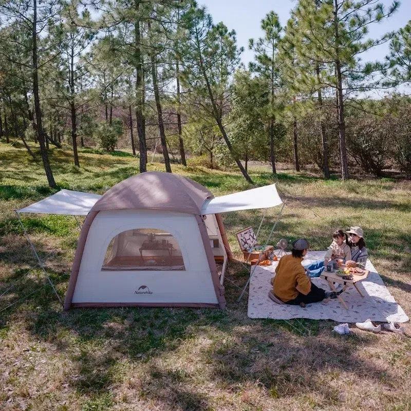 Намет надувний тримісний Naturehike 6976023926488 CNH23ZP12002 бежевий 210x210x170 см