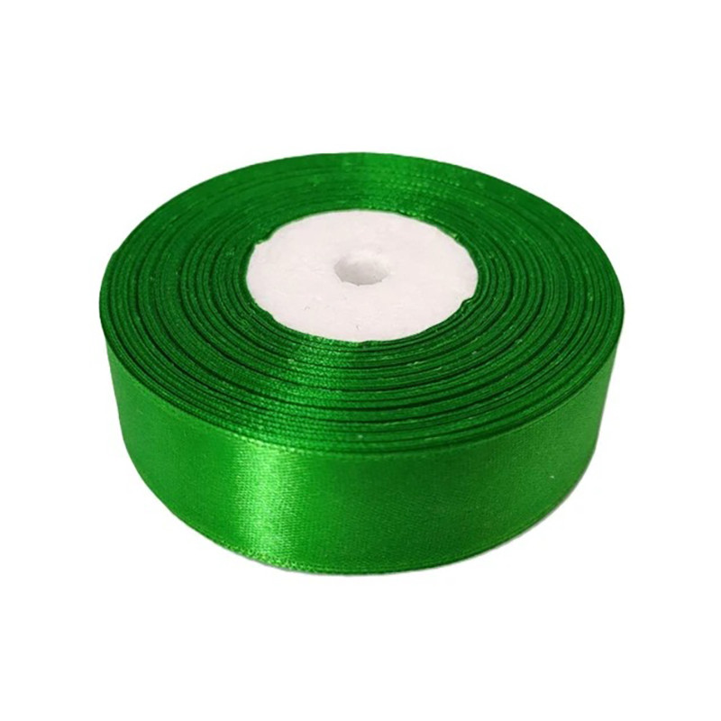 Атласная лента для рукоделия Bambi АБ-132, 0,6 см x 23 м, Зеленый 