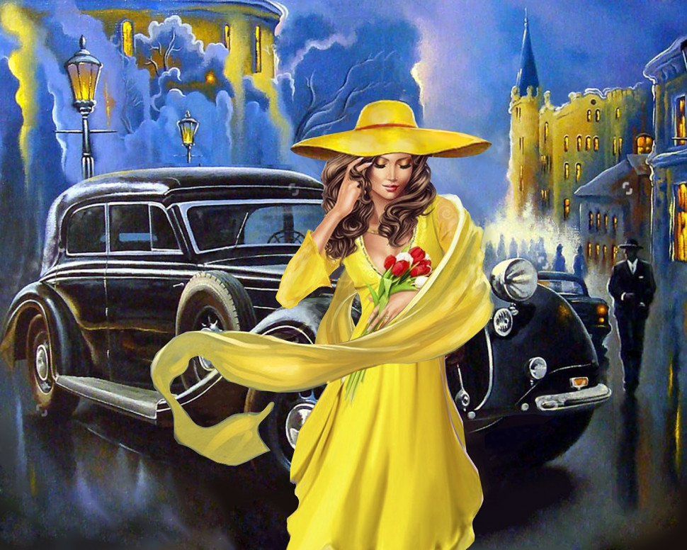 Картина за номерами. Rainbow Art "Дама в жовтому" GX35065-RA по цене 224 грн.