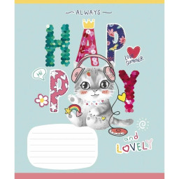 Тетрадь ученическая "I love you" Школярик 012-3295K-2 в клетку, 12 листов