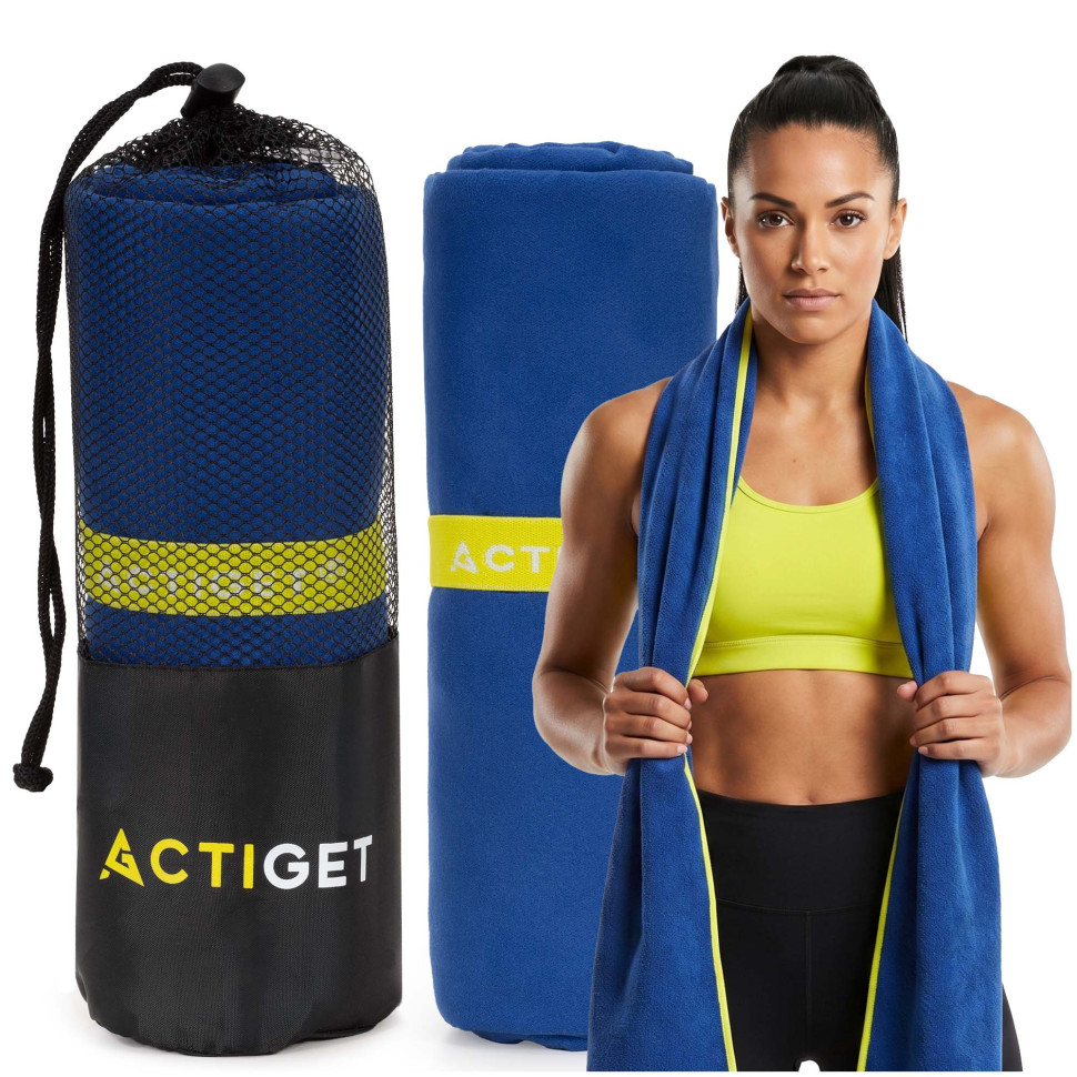 Рушник спортивний Actiget ACT0188 Navy Blue, з мікрофібри 180x100 см