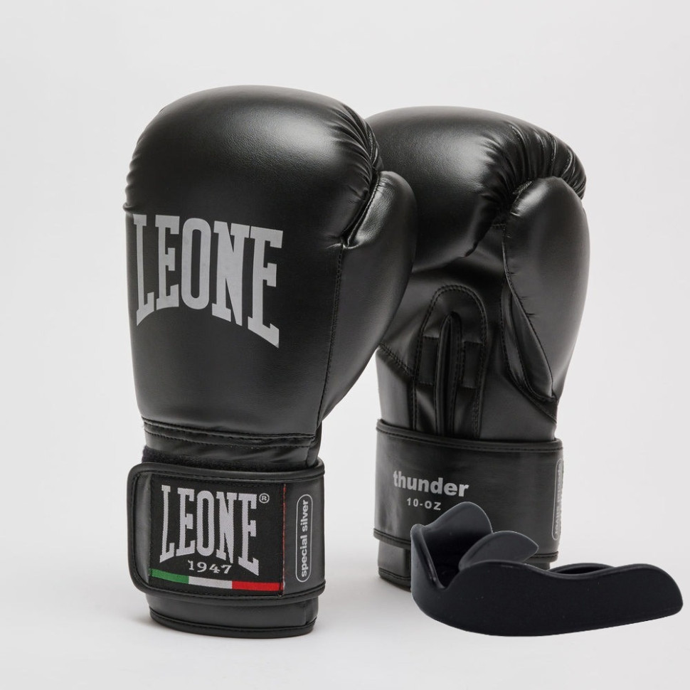 Боксерські рукавиці Thunder Black Leone GN383_Black_12oz, капа в комплекті 12 унцій
