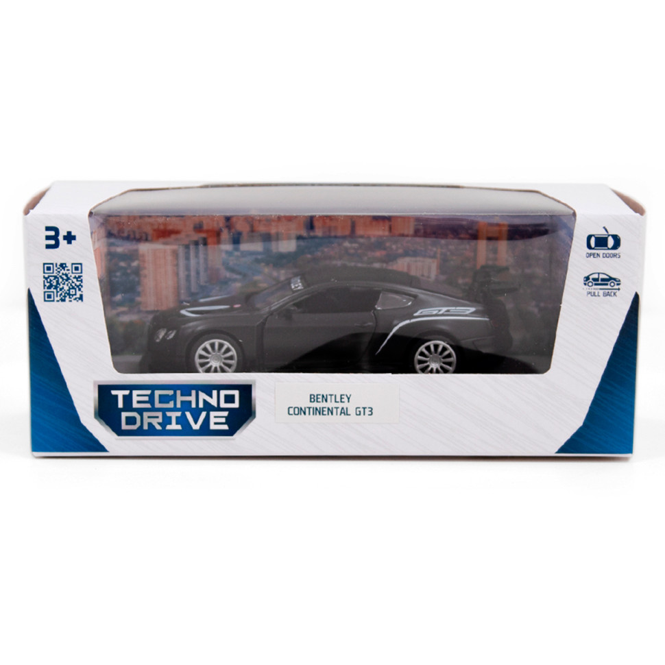Детская автомодель BENTLEY CONTINENTAL GT3 TechnoDrive 250259 матовый черный