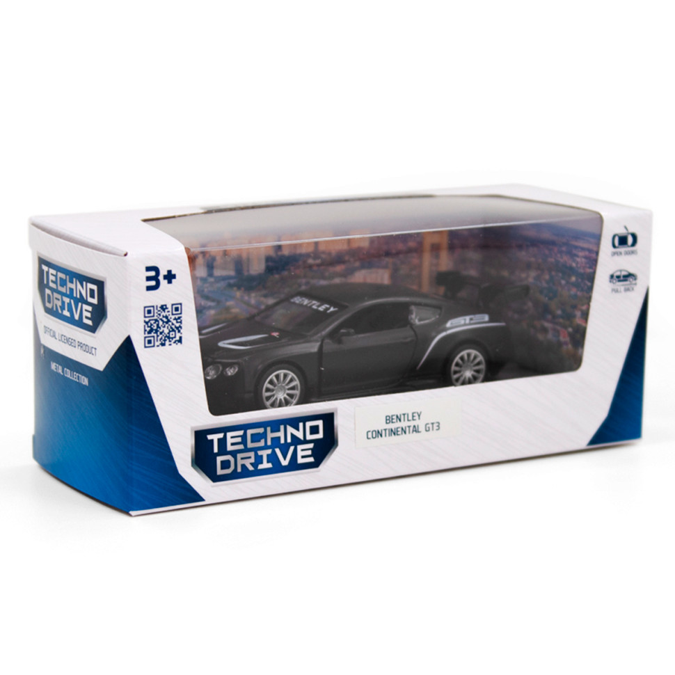 Детская автомодель BENTLEY CONTINENTAL GT3 TechnoDrive 250259 матовый черный