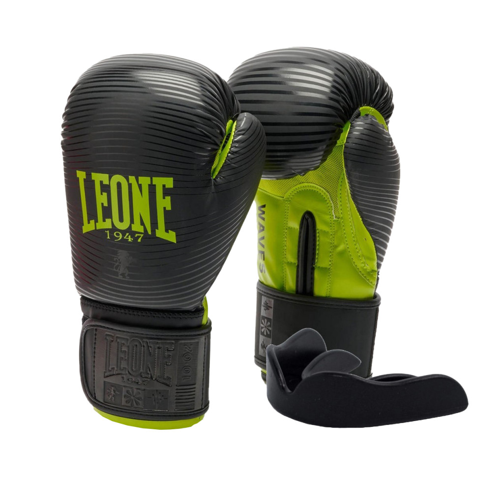 Боксерські рукавиці GN313 WAVES Leone GN313_Black_10oz 10 унцій (капа в комплекті)