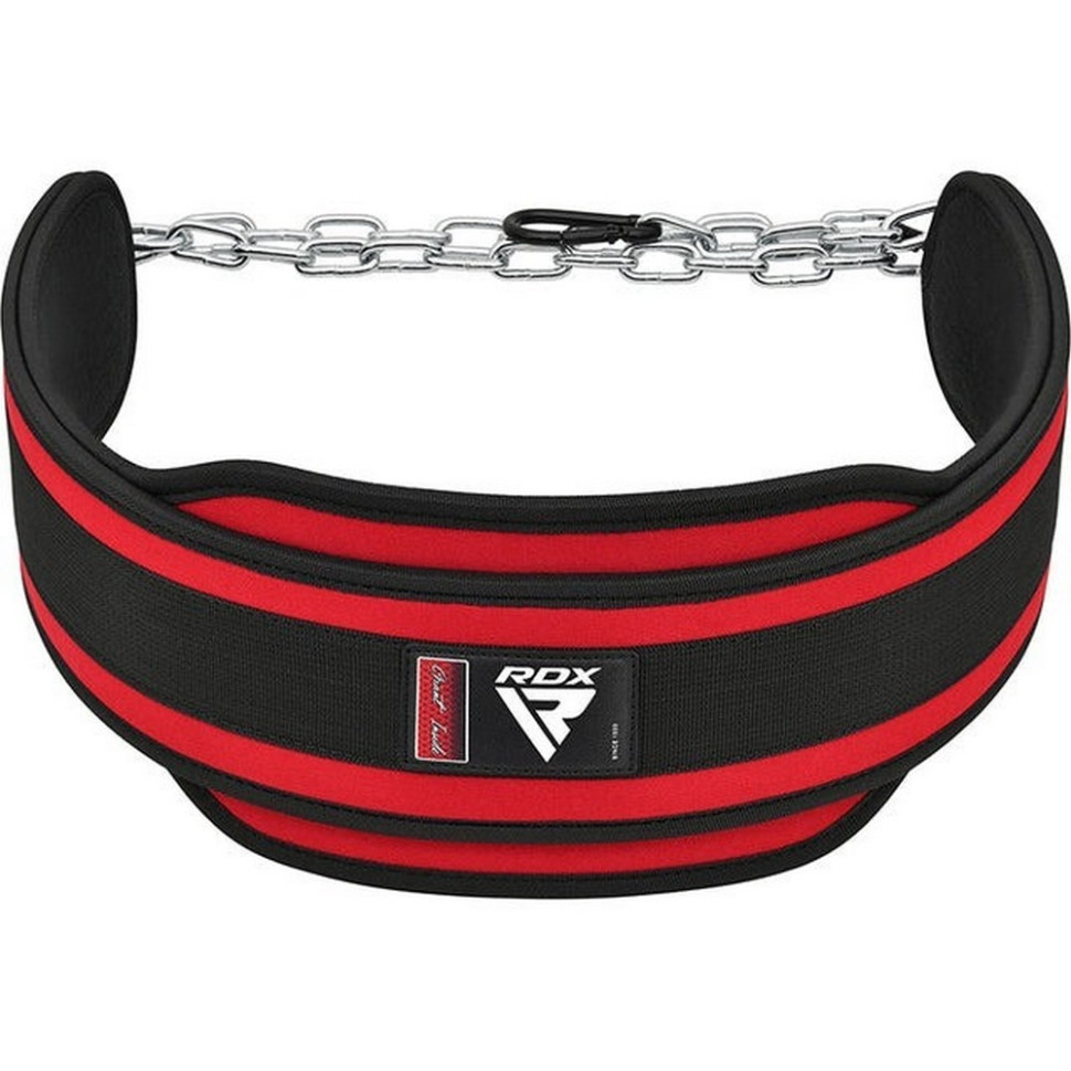 Пояс для отягощений с цепью RDX Inc Limited PRO DIPPING BELT 2 LAYER WDB-T7R Red