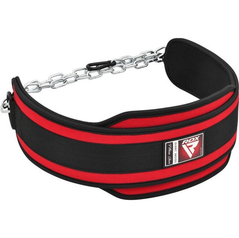 Пояс для отягощений с цепью RDX Inc Limited PRO DIPPING BELT 2 LAYER WDB-T7R Red