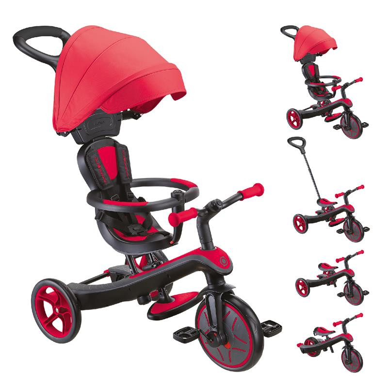 Велосипед дитячий EXPLORER TRIKE 4в1 DELUXE PLAY GLOBBER 634-102 червоний, до 20кг