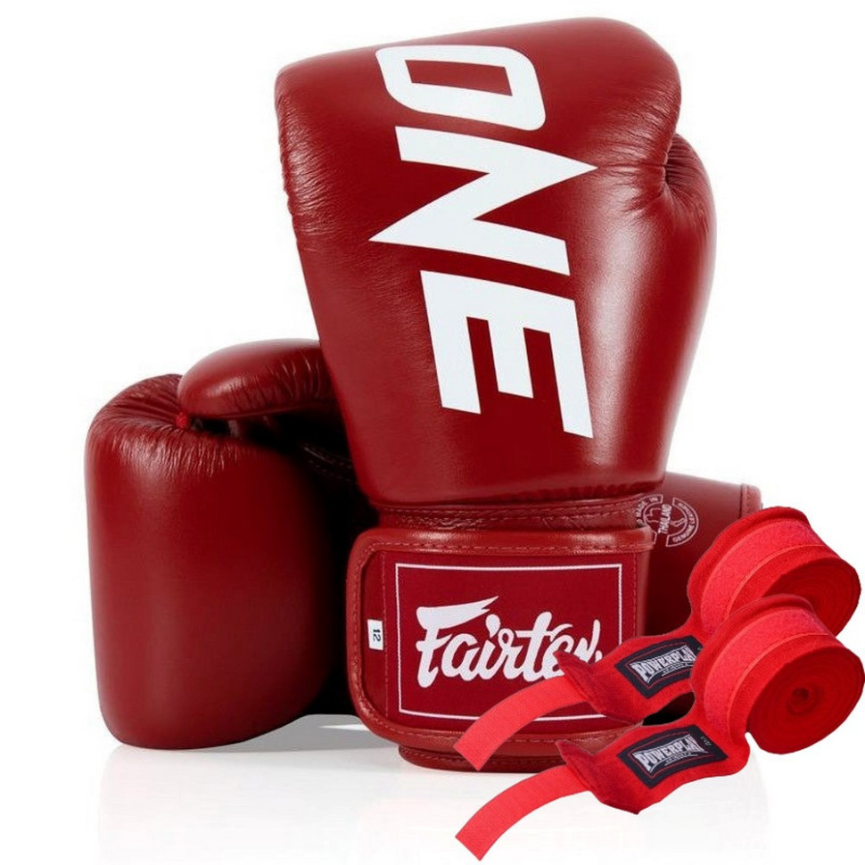 Боксерські рукавиці BGV1-ONE Fairtex BGV1-ONE_12oz_Red 12 унцій (бинти в комплекті)