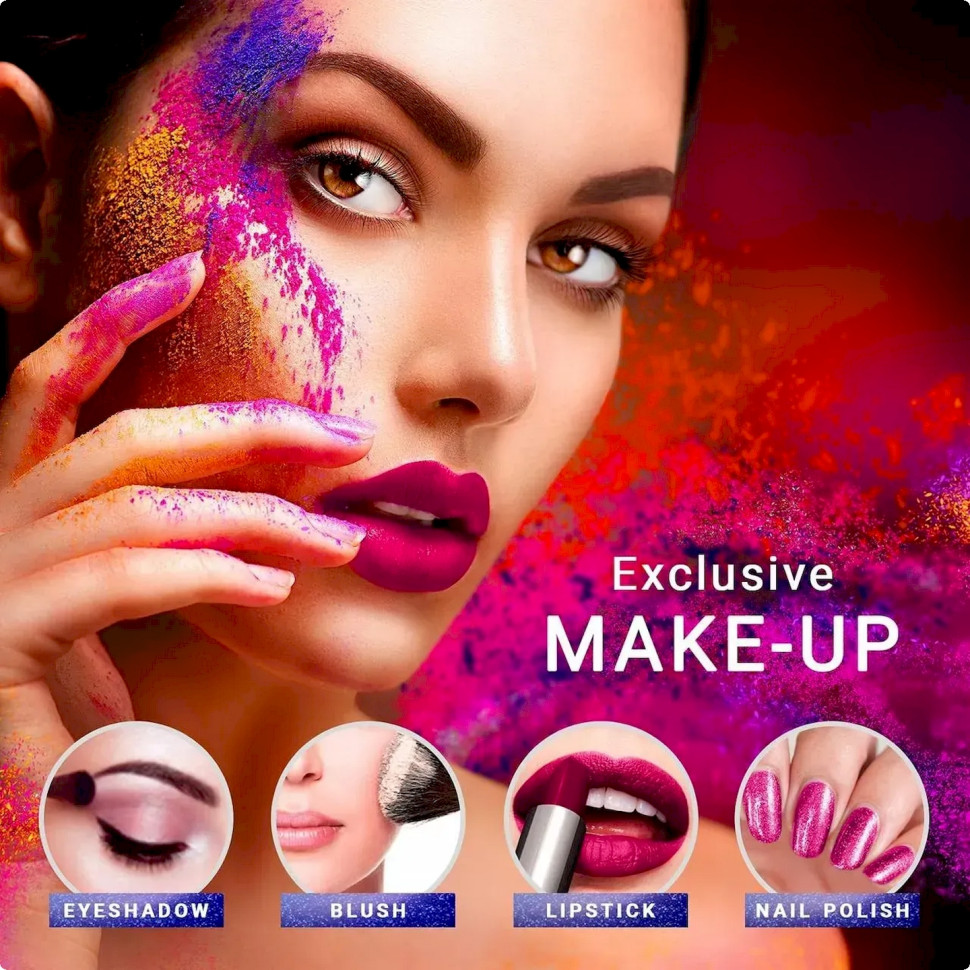 Слюдяний пігментний порошок для творчості Alexes MC-001, 24 пакети по 2,8 грама