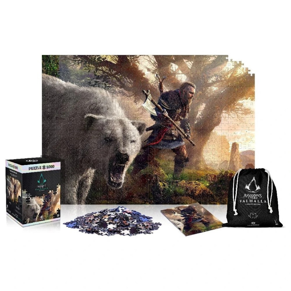 Пазл классический Assassins Creed Valhalla: Eivor & Polar Bear Puzzles GoodLoot 5908305240884, 1000 элементов