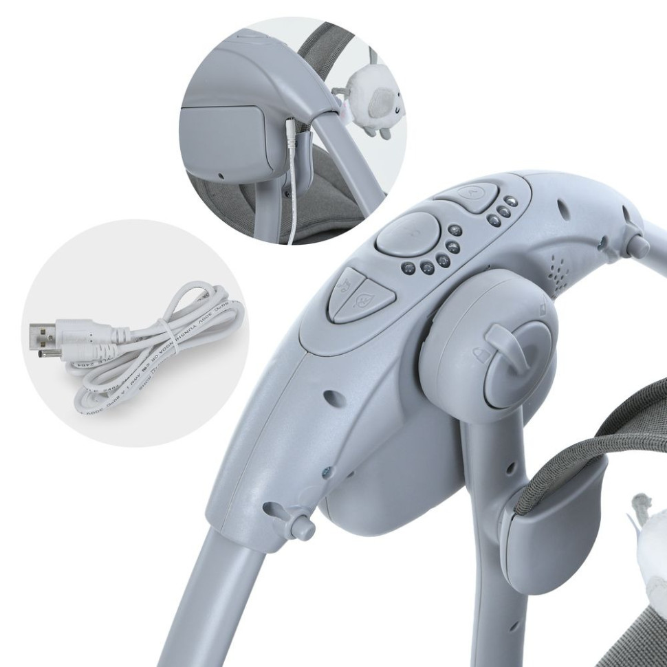 Заспокійливий центр-шезлонг Bambi 6599, 5-ти точкові ремені безпеки