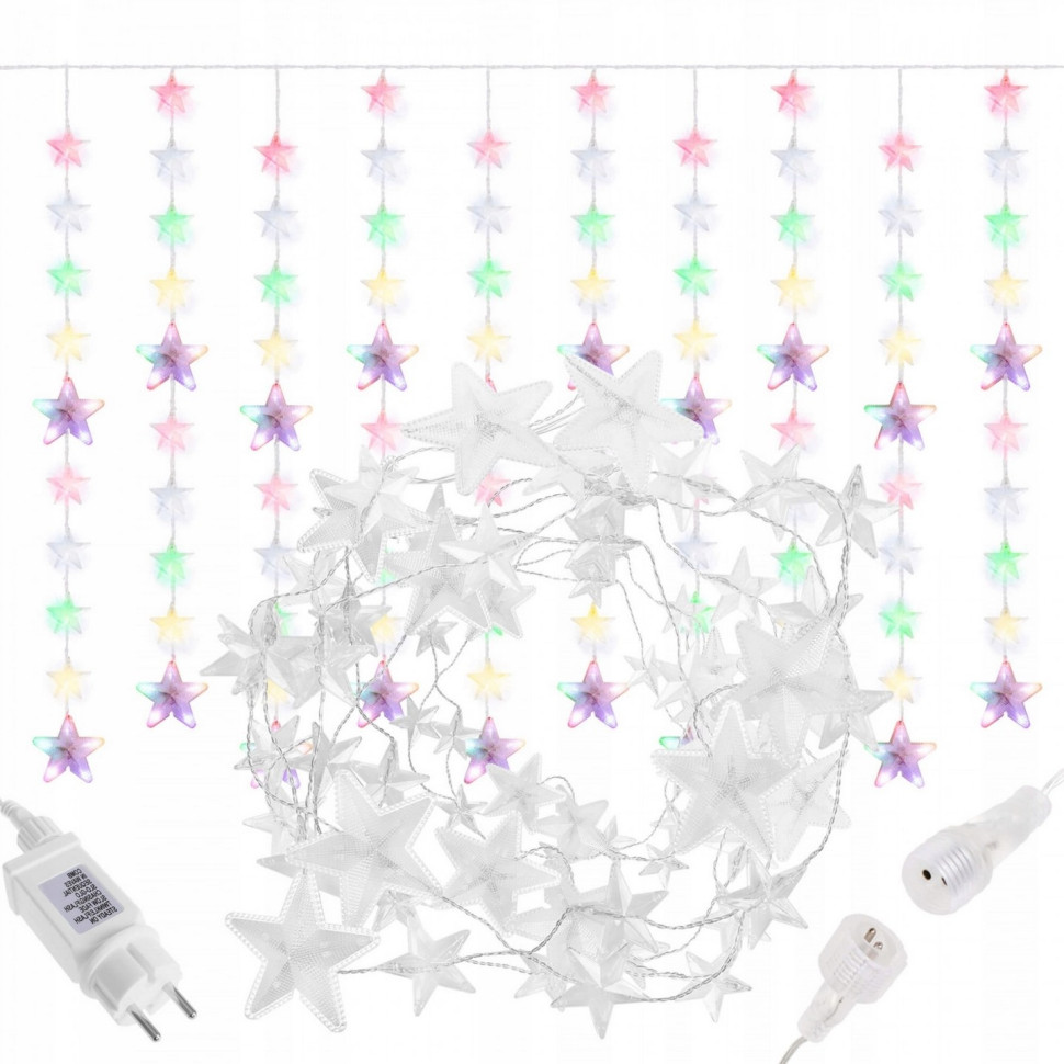 Гирлянда бахрома уличная Springos CL4005, 2 м 180 LED, Mix