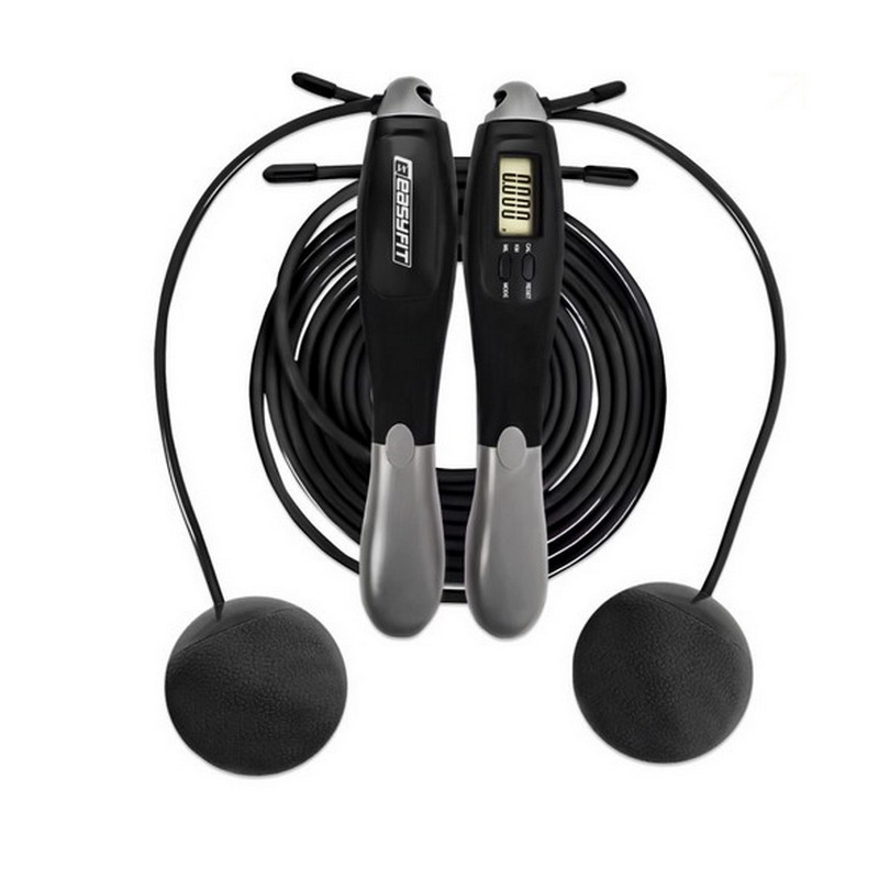 Скакалка швидкісна з лічильником TwinRope EasyFit EF-1909-GY 2,8 метра