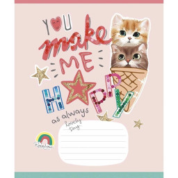 Зошит учнівський "I love you" Школярик 012-3295L-3 в лінію, 12 аркушів 