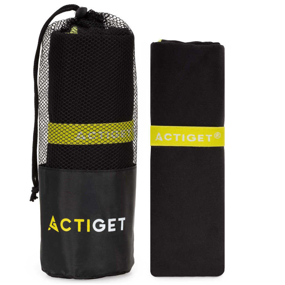 Полотенце спортивное Actiget ACT0189 Black, из микрофибры 180x100 см
