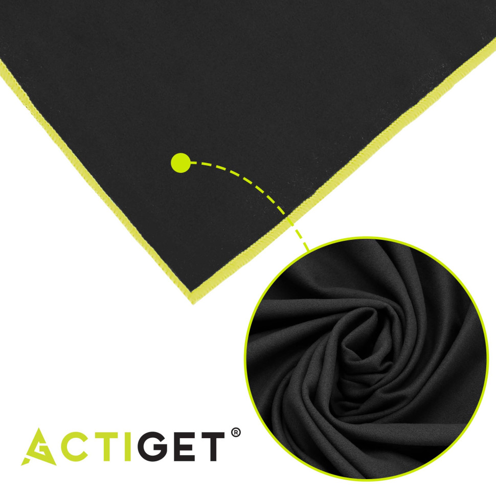 Полотенце спортивное Actiget ACT0189 Black, из микрофибры 180x100 см