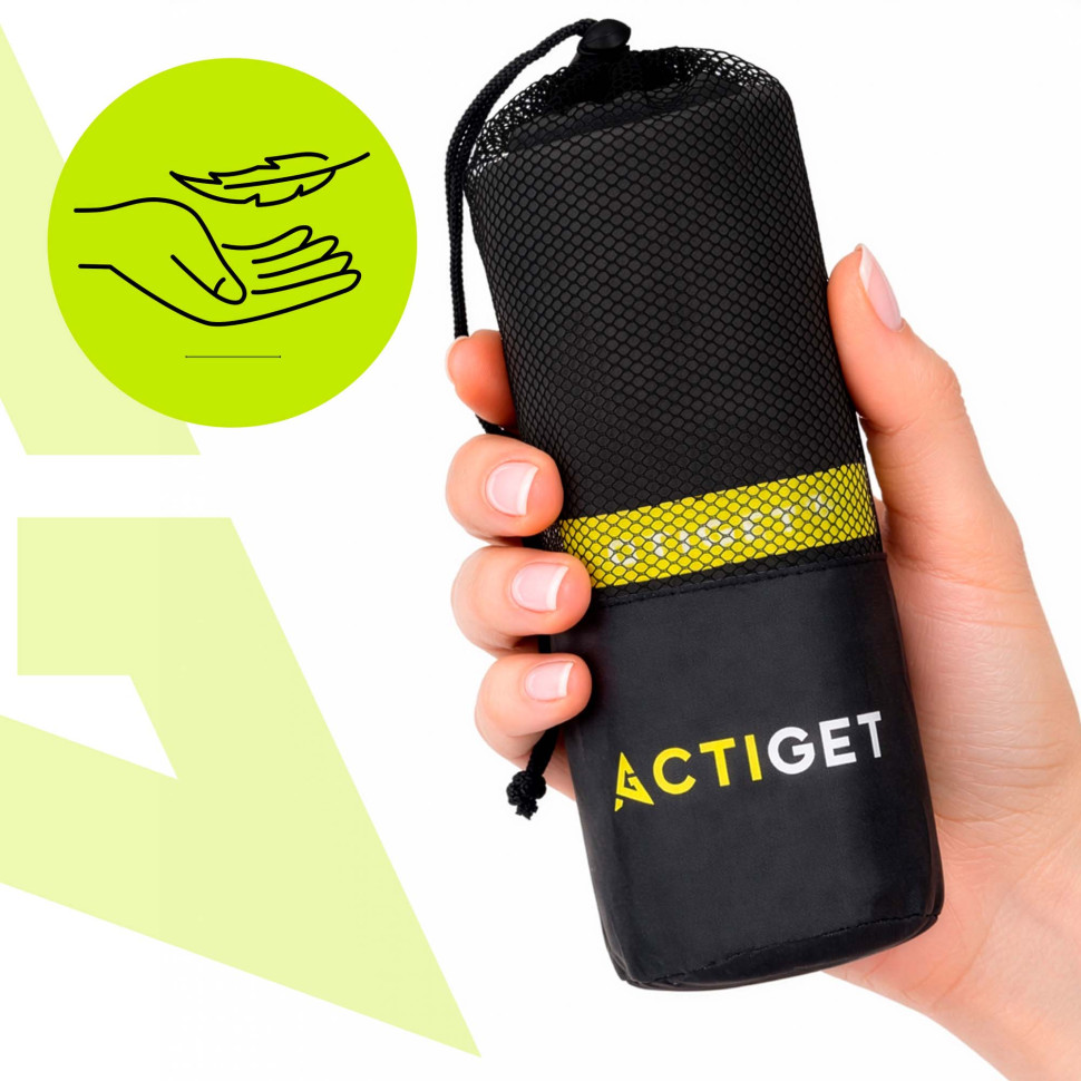 Полотенце спортивное Actiget ACT0189 Black, из микрофибры 180x100 см