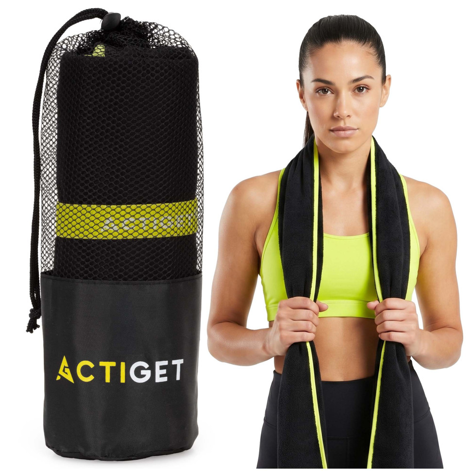 Полотенце спортивное Actiget ACT0189 Black, из микрофибры 180x100 см