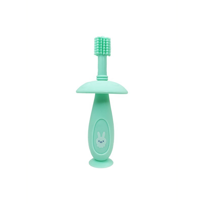 Силиконовая зубная щетка Mumlove Mega Zayka MGZ-0716(Turquoise) с ограничителем
