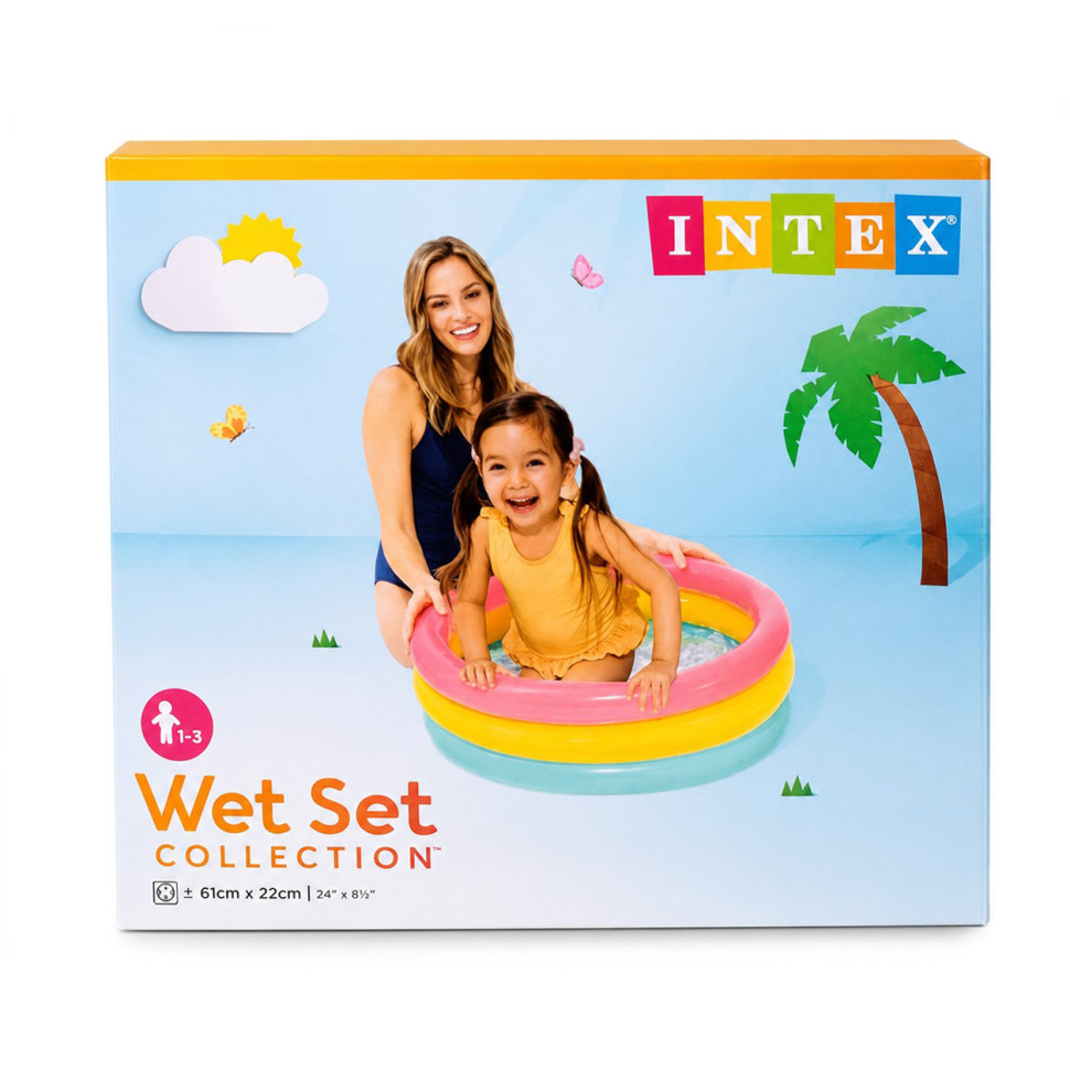 УЦІНКА!!! Басейн дитячий Intex 57107-UC 33 л, 61-22 см, 3 кільця, надувне дно