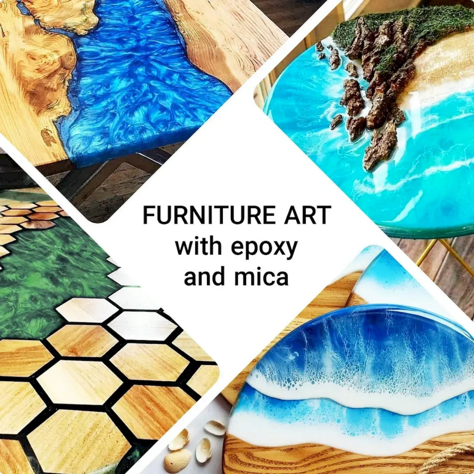 Слюдяний пігментний порошок для творчості Alexes MC-003, 36 пакетів по 2,8 грама