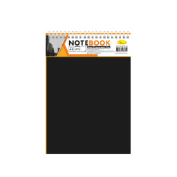 Блокнот А5 Апельсин В-БП5-80, 80 листов, пружина сверху (Черный)