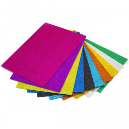 Набор цветного фоамирана с глиттером Bambi 200581, 1,8-2,0 мм, 10 штук Набор цветного фоамирана с глиттером Bambi 200581, 1,8-2,0 мм, 10 штук