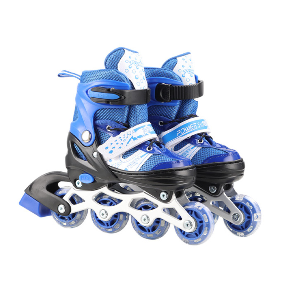 Роликовые коньки Bambi RL2503(Blue) колеса PVC, размер L (38-41), со светом