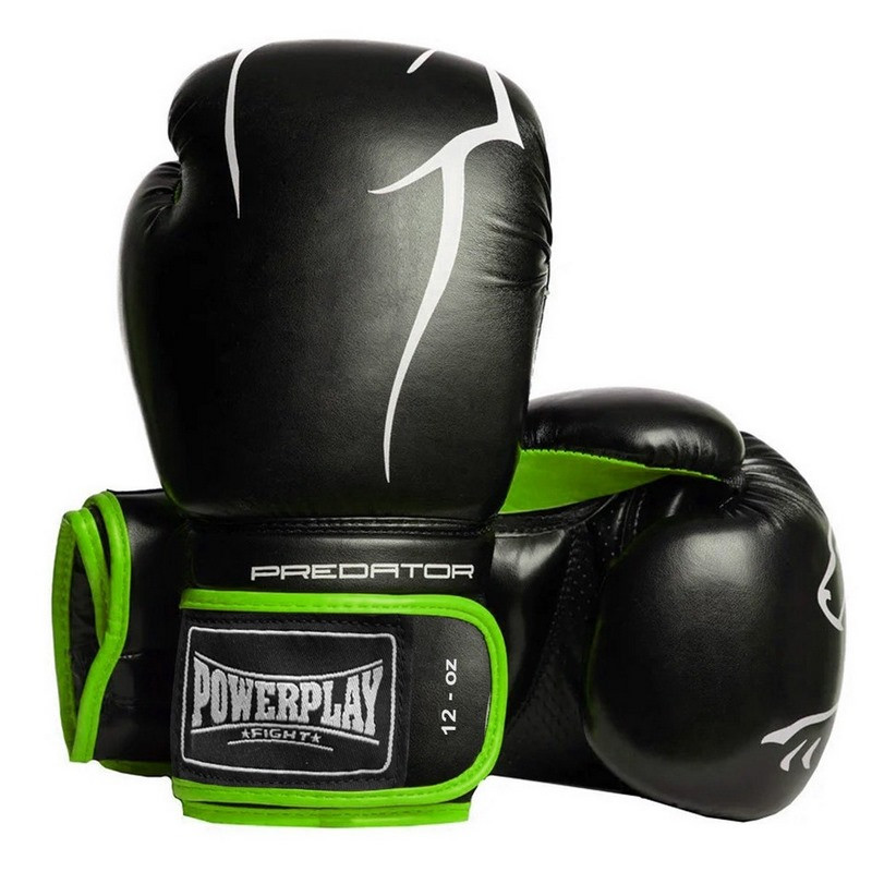 Боксерские перчатки 3018 Jaguar PowerPlay PP_3018_14oz_Black/Green, Черно-Зеленые 14 унций
