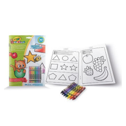 Детская раскраска "Цвета и формы" Mini Kids Crayola 25-2727, 24 страницы и 7 мелков